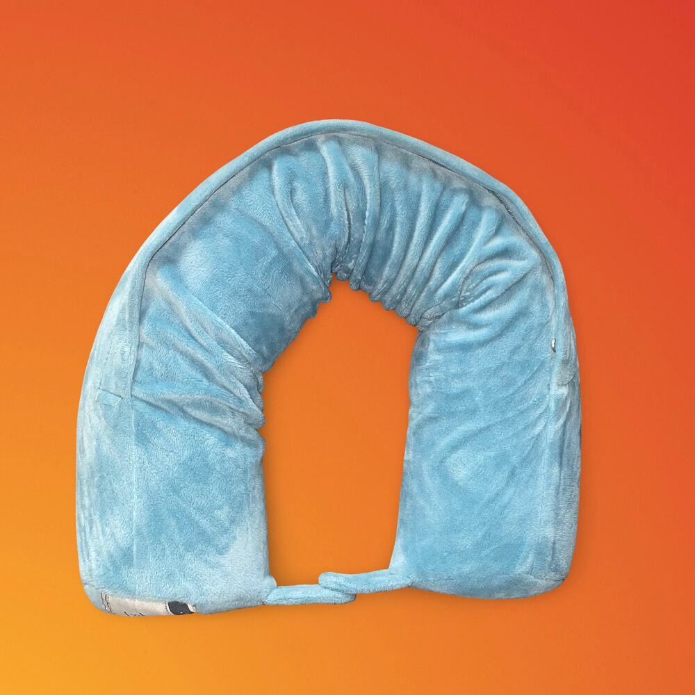 High Sierra Travel Neck Pillow Washable Fleece Ergonomic Flexible Support Blue